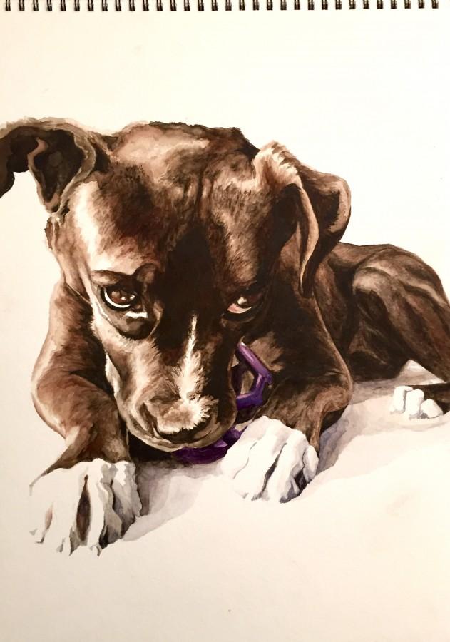 Mrs. Davidsons painting of her dog, Toby