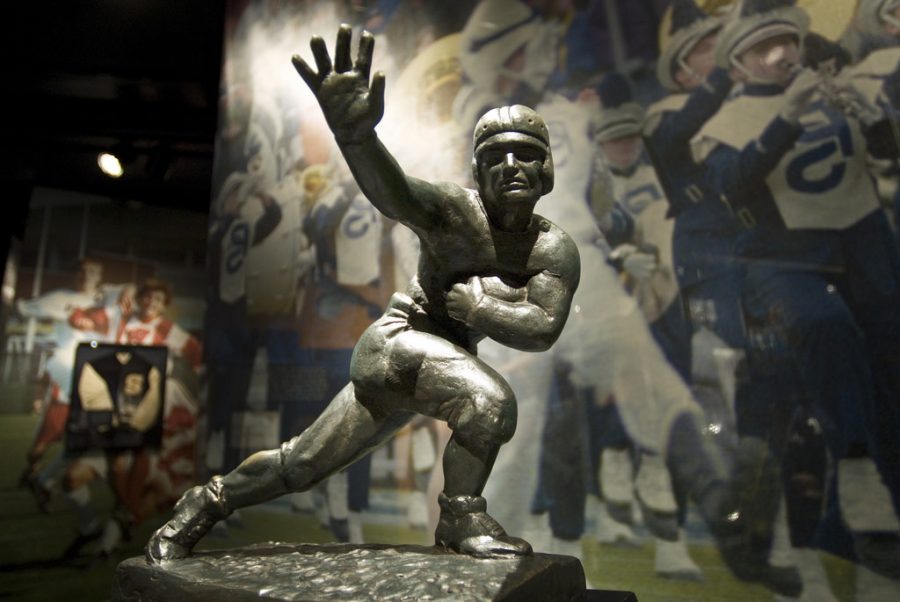 The Heisman Trophy won by John Cappeliti rest in the Museum.