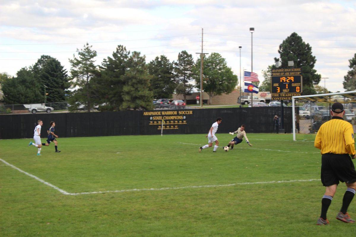 Arapahoe attempts to overtake Mullens goalie